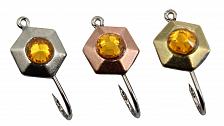 Фото мормышка паяная  тип-35 шестигранник с камнем, крючок mustad /45 шт/