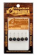 Фото мормышка тульская дробинка 3.5 черное серебро (5 шт), вес - 0,39 гр.