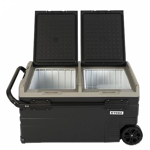 Фото автохолодильник kyoda tw75wh-e, двухкамерный, объем 75 л, вес 24 кг