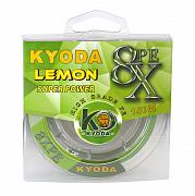 Фото шнур плетеный kyoda lemon 8x pe d-0,23 мм, l-150 м, цвет лимонный, разрывная нагрузка 14 кг